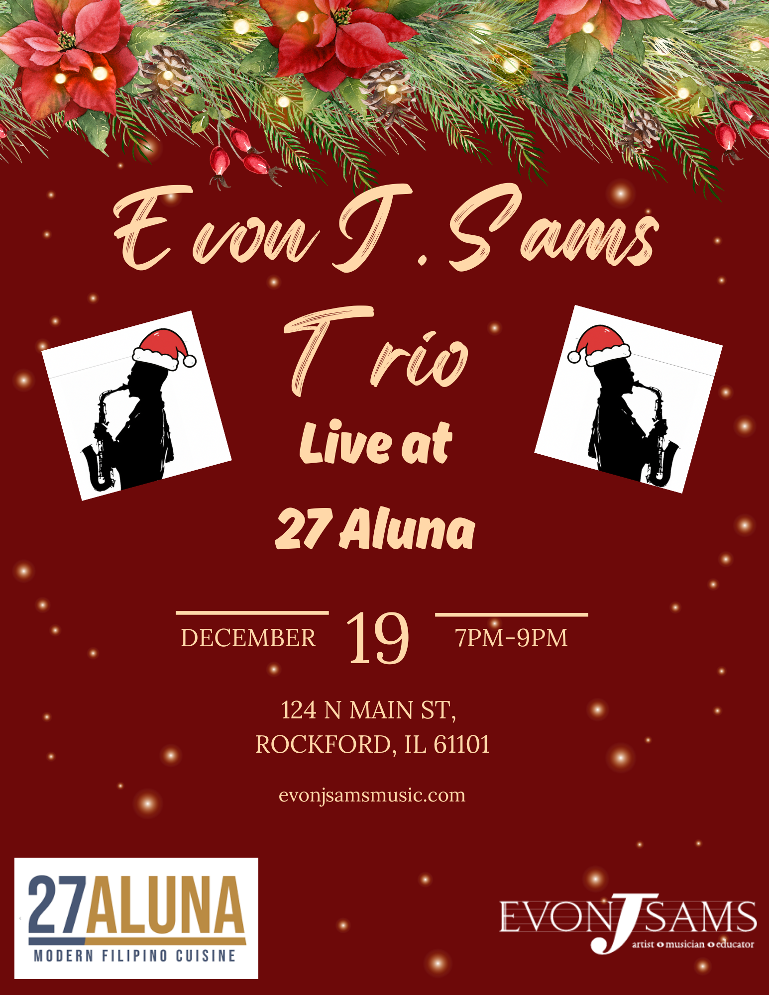 Evon J. Sams Trio Live at 27 Aluna 