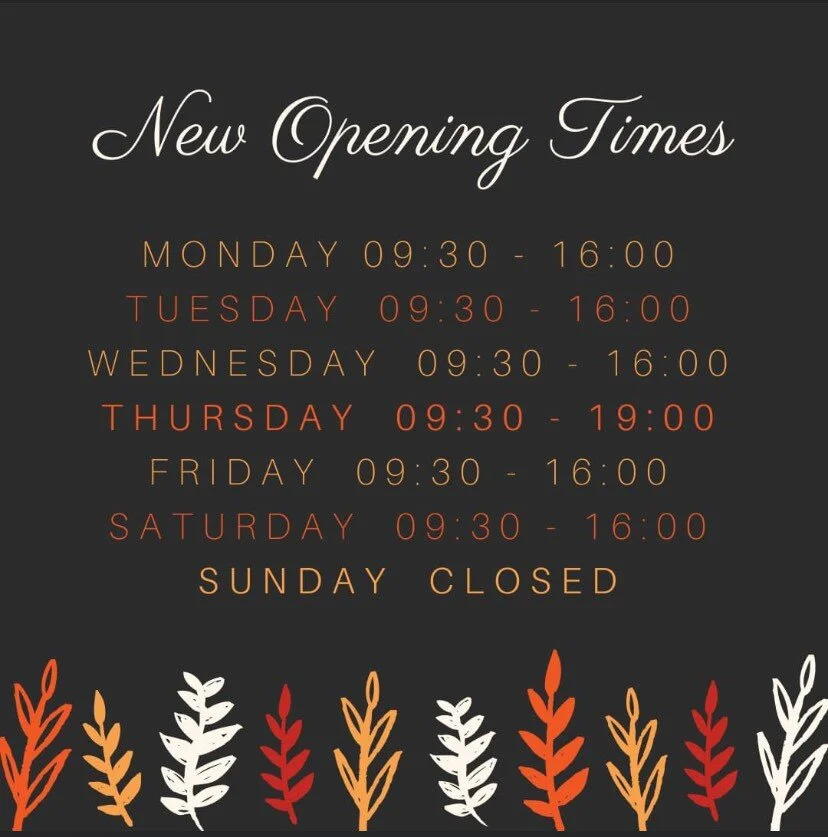 New Opening Times from Monday 6th September 2021