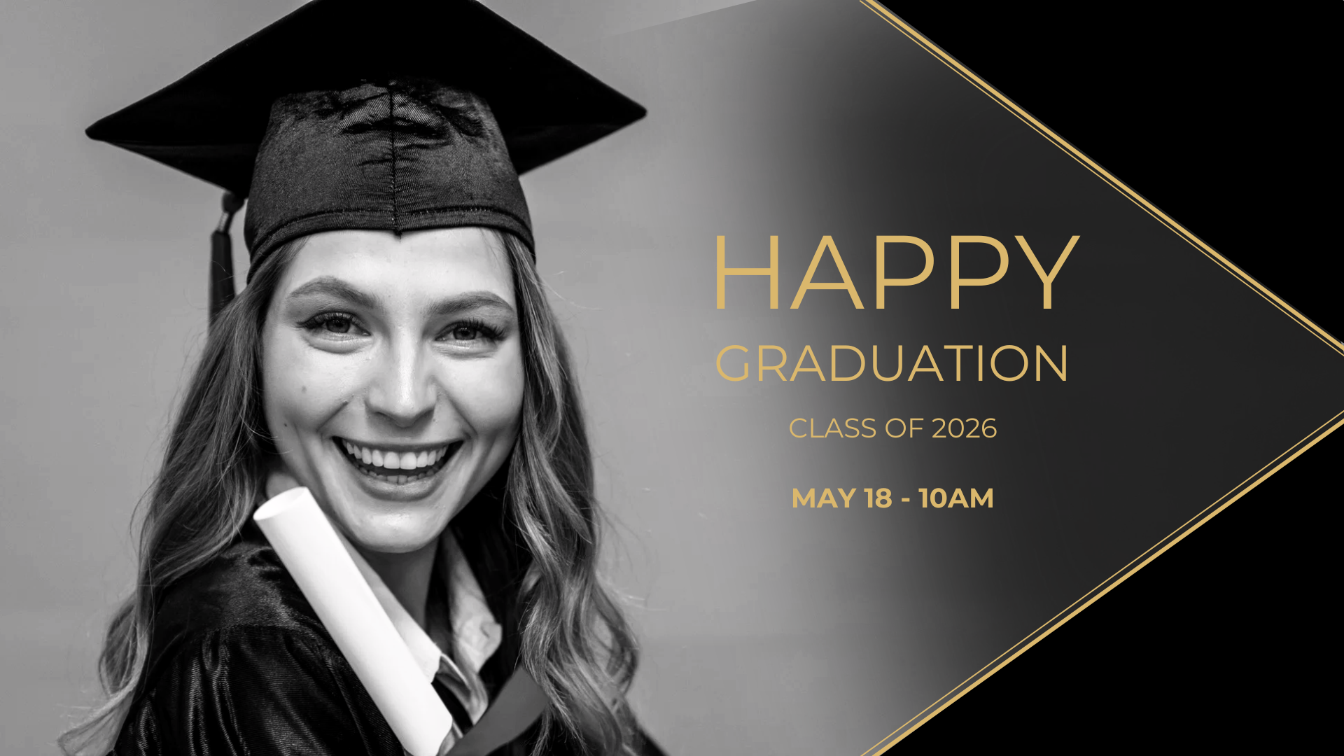 Black Gold Photo Happy Graduation 2025 Poster (1920 x 1080 px).png