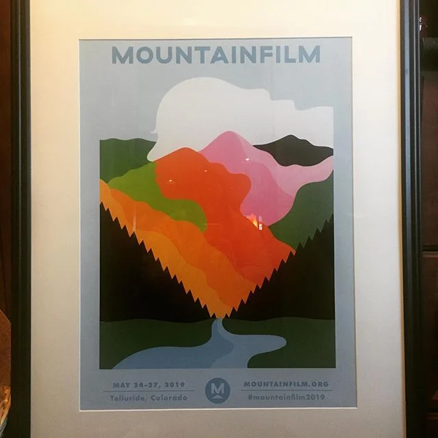 Festival poster from last years&rsquo; @mountainfilm finally up, waited for the perfect frame. Must be submission season! #mountainfilm #documentary #mountainsmith #documentaryfilm #indiefilm