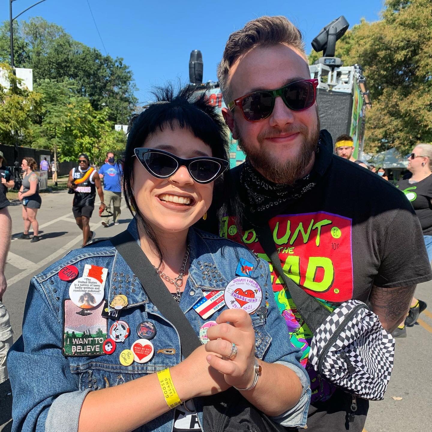 Congrats to these QTs who got engaged yesterday &amp; made a button about it today!
&bull;
&bull;
&bull;
#engaged #gointothechapelandweregonnagetmarried #consentmatters #consent #riotfestchicago @riot_fest @busybeaverbuttonco