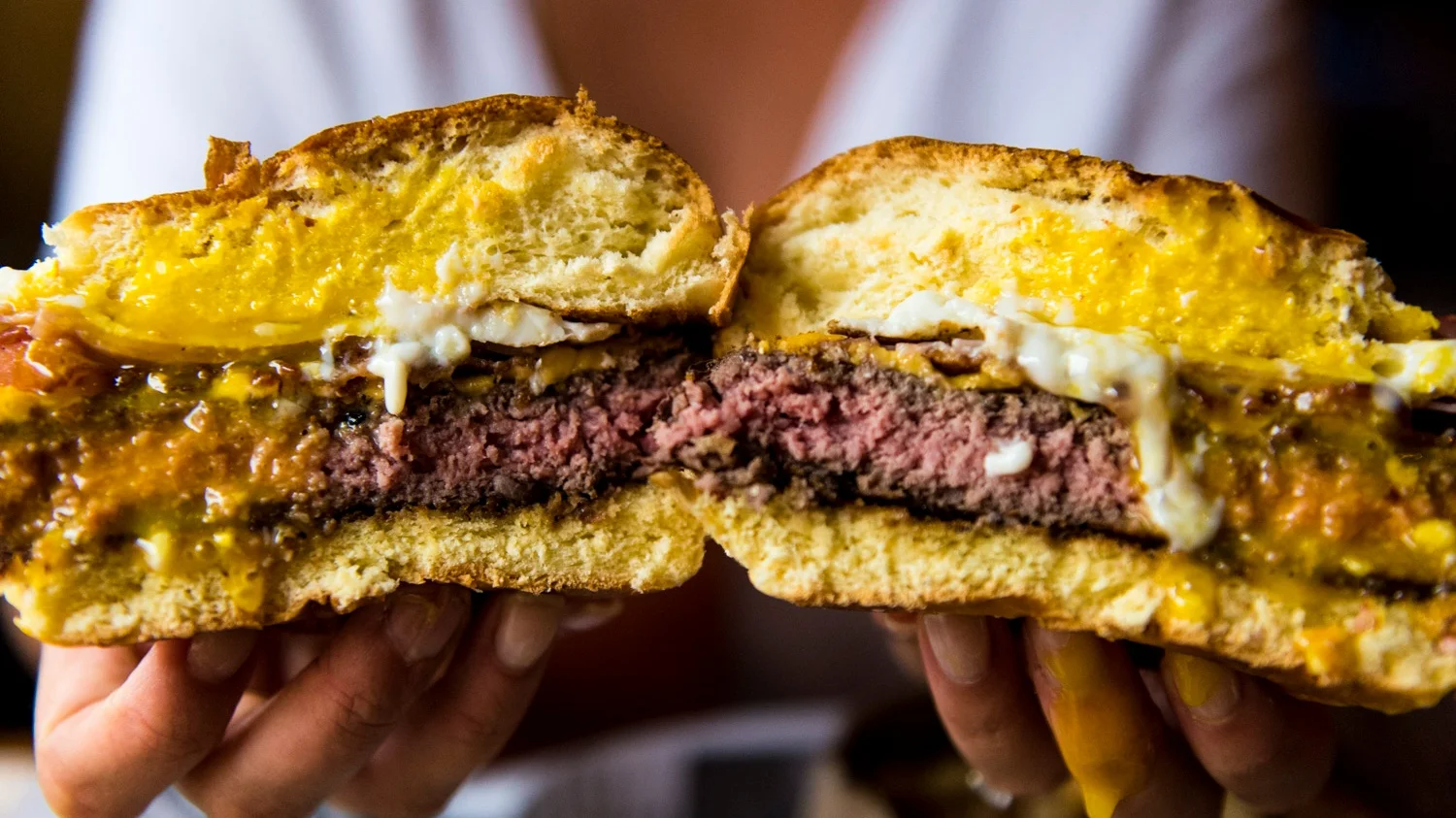 Our Brunch Burger, topped with a fried egg, is what you’re craving for Game Day Weekends!