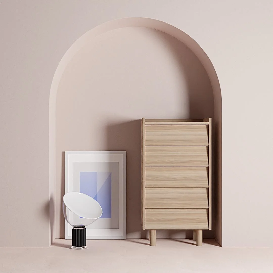 Tall chest from the Hive collection. Designed in Spring 2020 &amp; inspired by Scandinavian style and honey bee hives. 

#furniture #furnituredesign #chestofdrawers #industrialdesign #wood #industrialdesign #honeybees