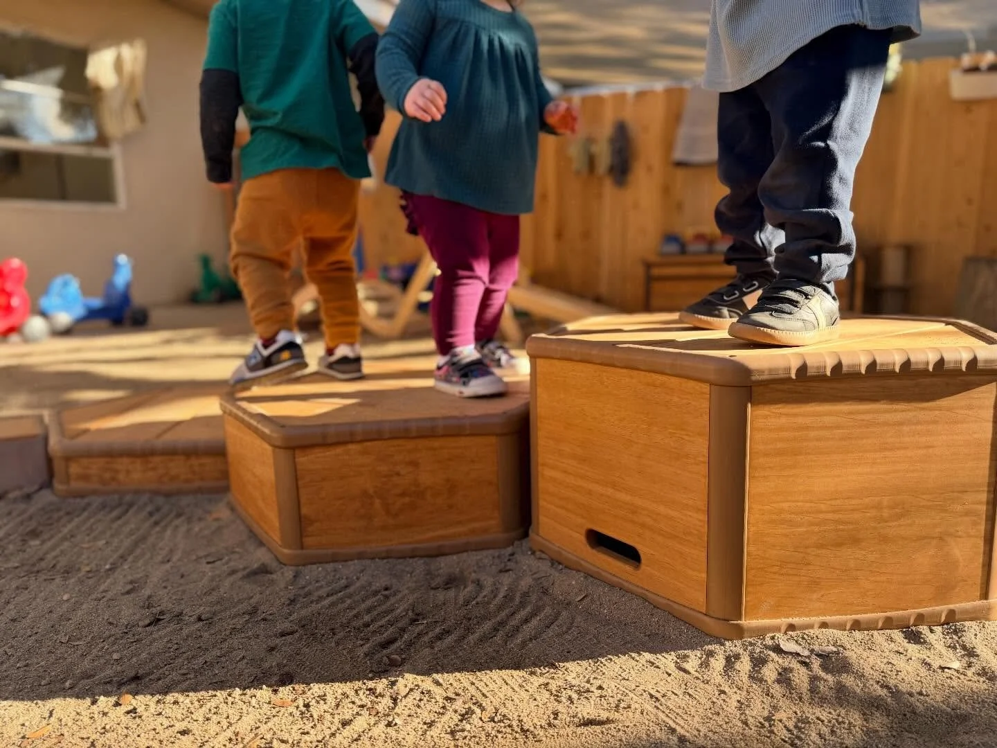 Our toddlers have been enjoying their new climbing blocks from @communityplaythings. These blocks have been great for them to develop their gross motor skills by climbing, jumping, and discovering their capabilities. It is so fun to see little ones m