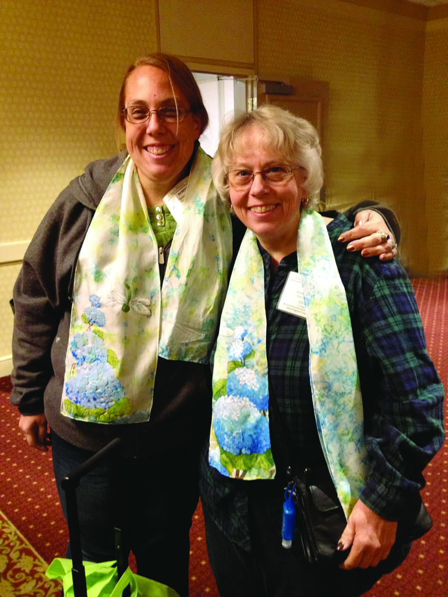 Happy painters with their newly silk painted scarves!