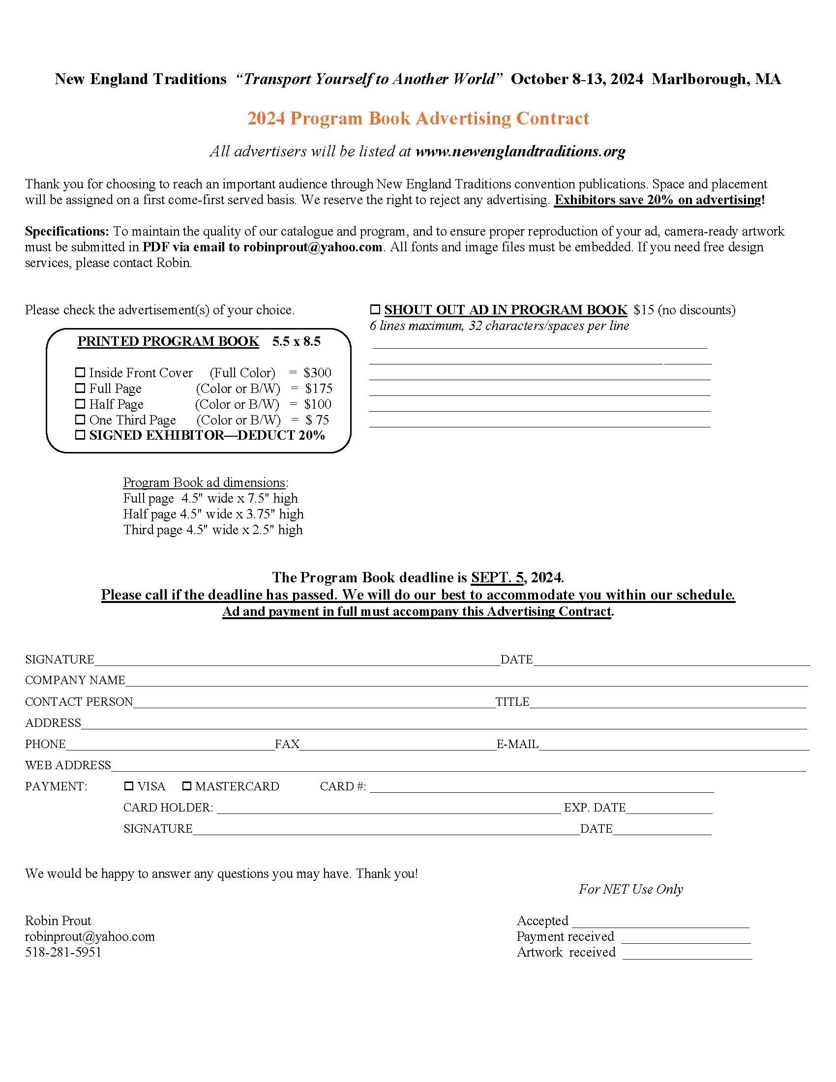 Information — NEW ENGLAND TRADITIONS