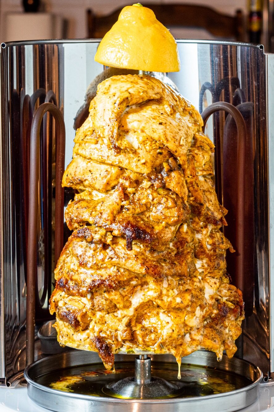 Chicken Shawarma on a Countertop Rotisserie Grill