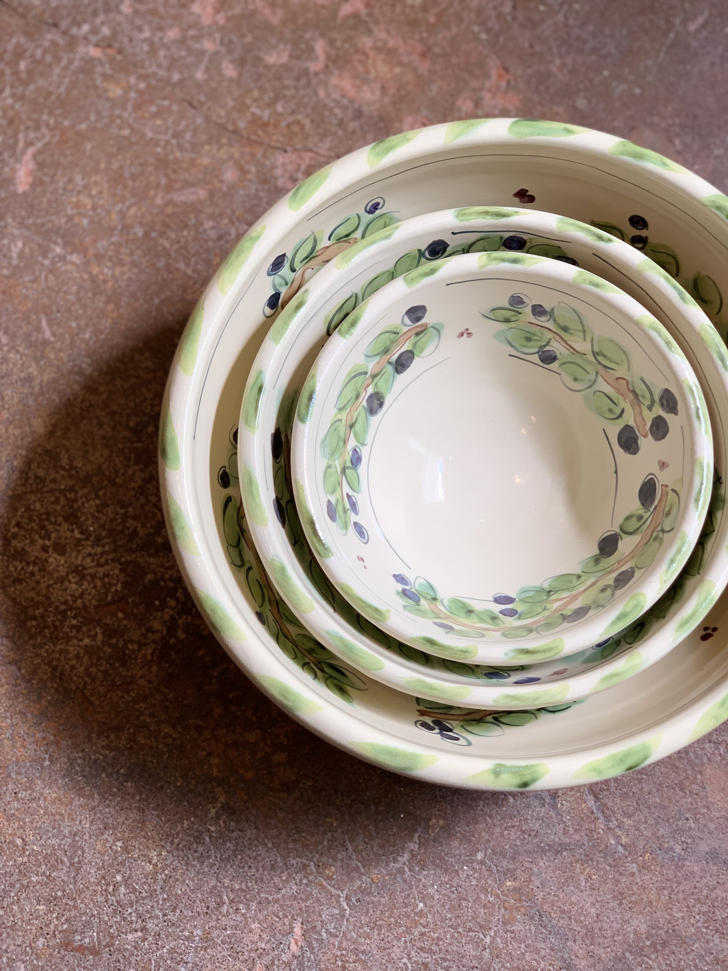 Set of Olive Mixing Bowls