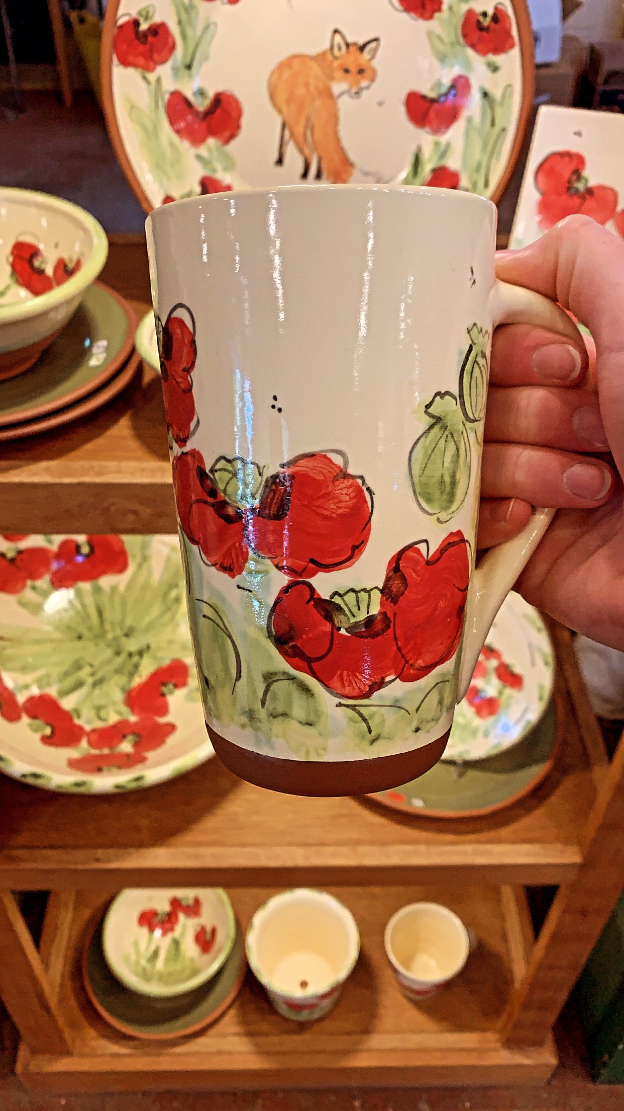 Red Poppy HT Iced Coffee Mug