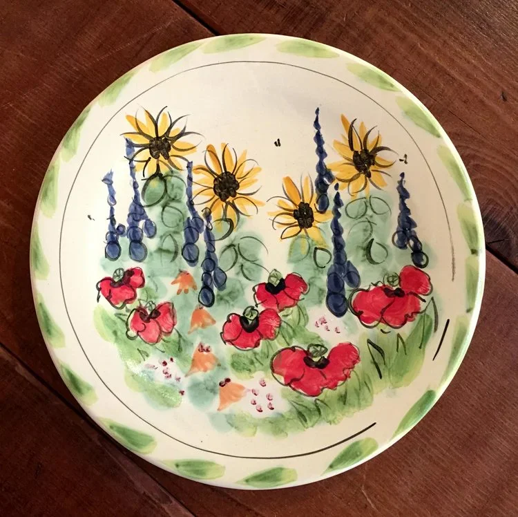 Dinner Plate - Red Poppy Sunflower.jpg