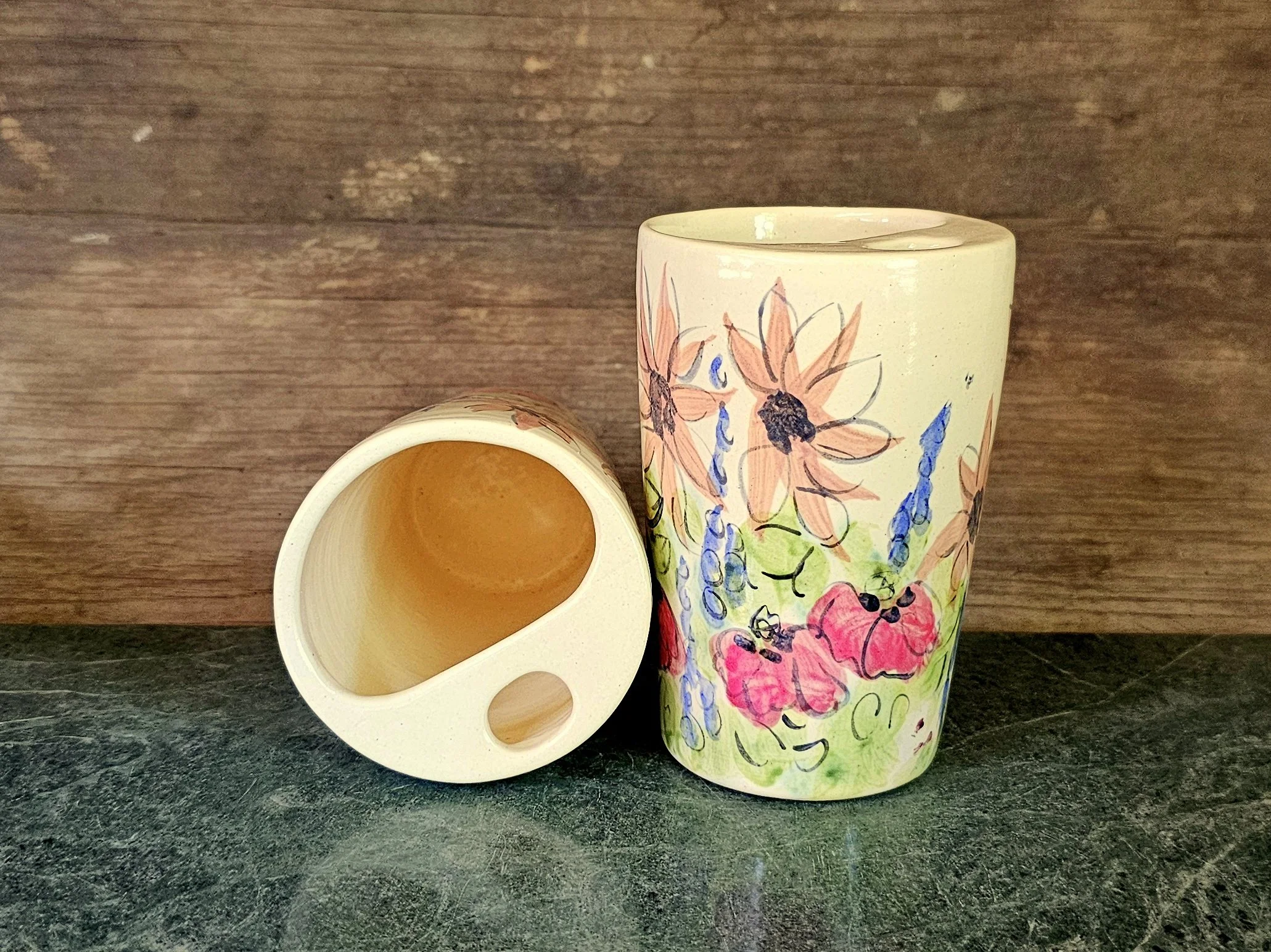 Travel Tumbler - Red Poppy & Sunflower 02.jpg