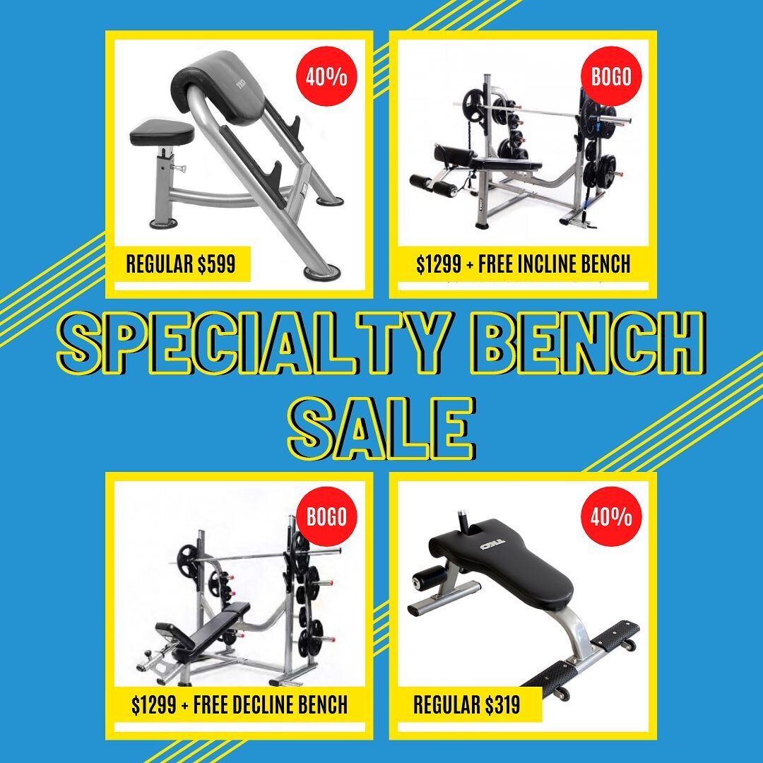 You don&rsquo;t want to miss these sales! 
Limited stock available. 

#bbdepotmh #shoplocal #homegym #gains #benches #strength #cardio #healthylifestyle #equipment #sale