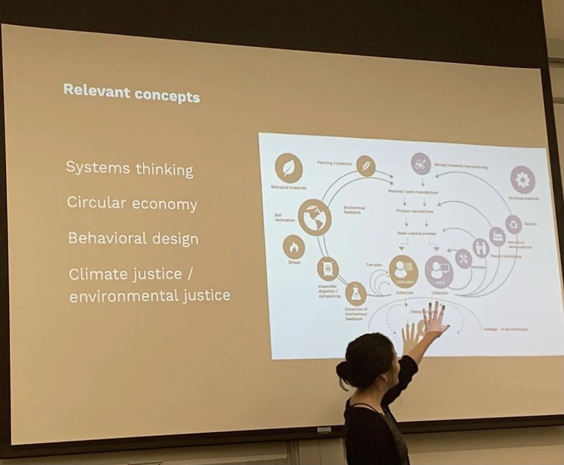 Guest speaker from Modern Species discussing sustainable brand design