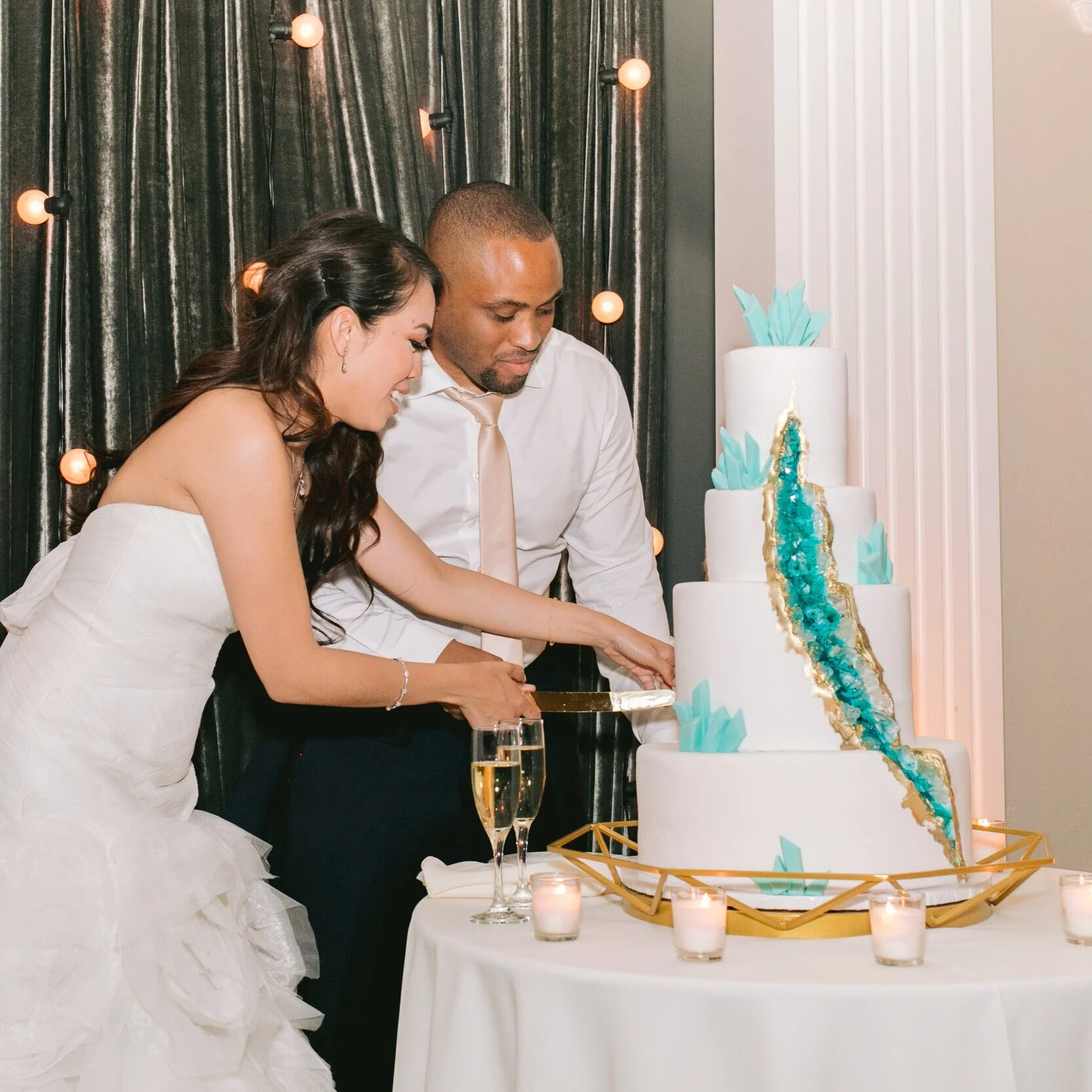 Geometric Crystal Wedding Cake by Cake &amp; Art | WEDDING