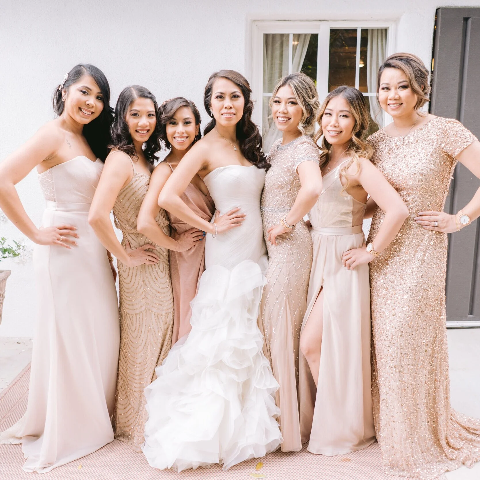Neutral Champagne Gold Bridesmaid Dresses | WEDDING