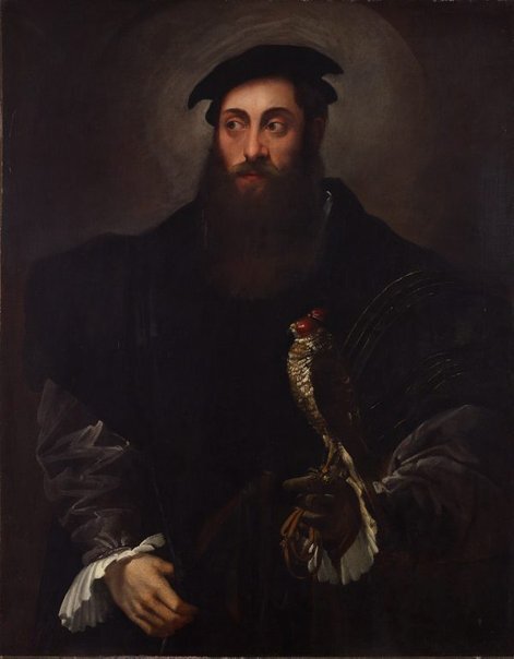 Photo painted by Nicolò dell'Abate - Photo of master with Falcon.jpg