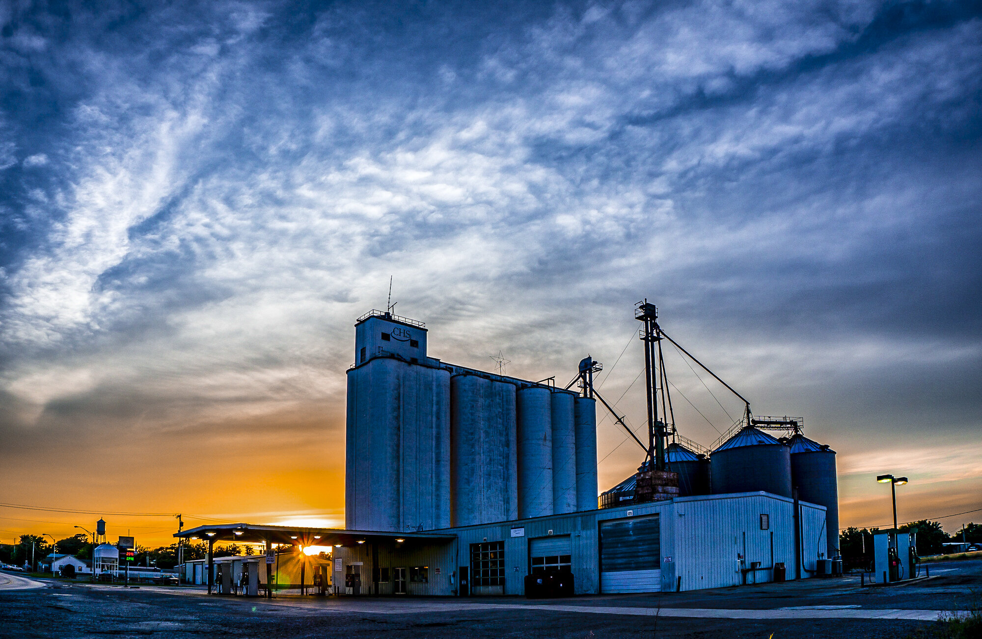 Hinton Gas Station at Sunset 