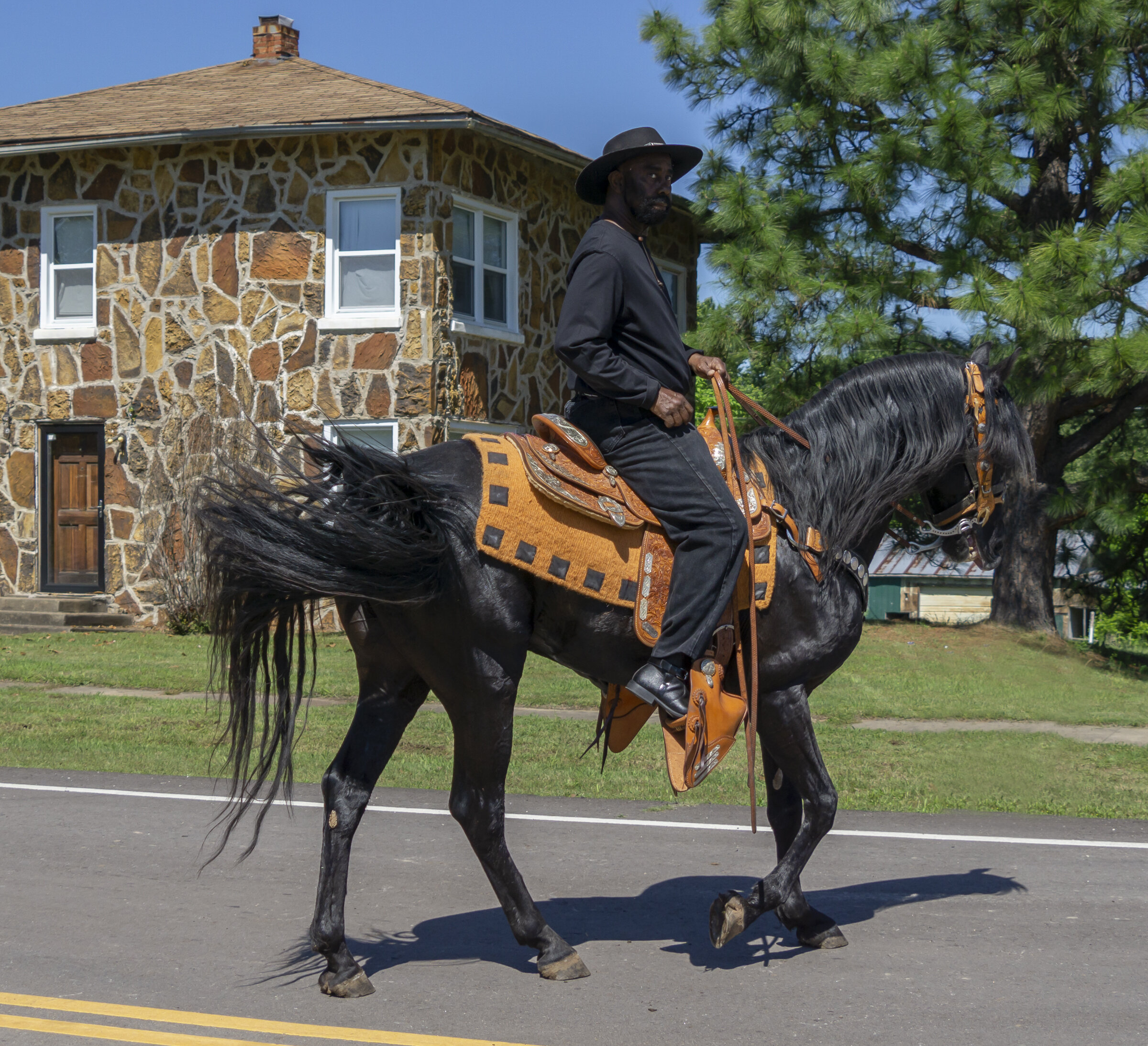 Boley Cowboy on Black Horse