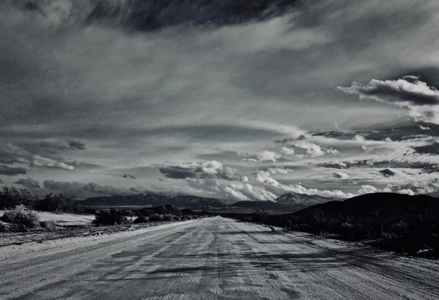 Black & White Dirt Road