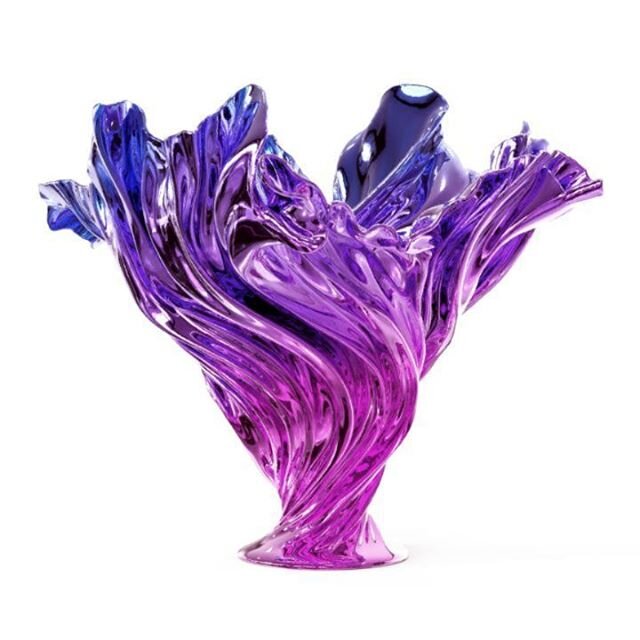 Another one
-
Chromed 3d Printed Resin
-
#sculpture #vase #chromed #fade #gradient #bright #reflective #mirror #resin #cloth #wavy #folds #centerpiece #purple #cyan #alternative #perfection #katzart #katzStudio  #art #design #fineart #collectibleDesi