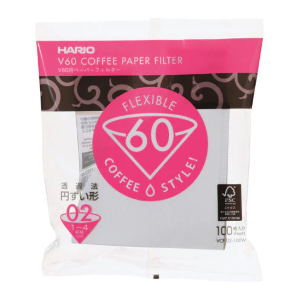 Hario V60 Filter Paper For 02 Dripper - 100pk