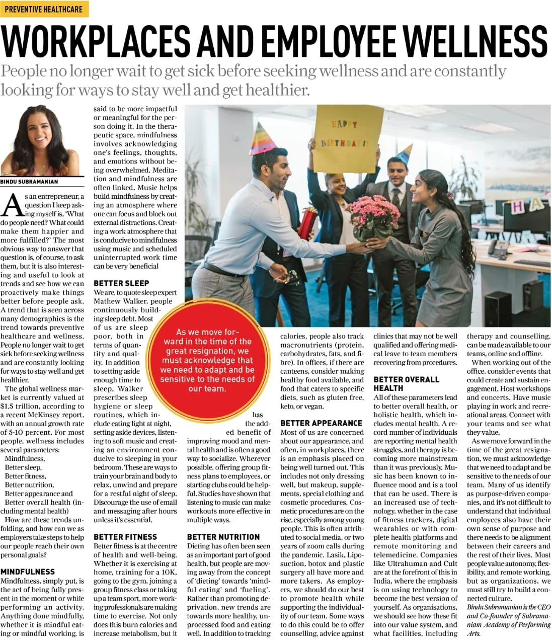 Workplace and Employee Wellness