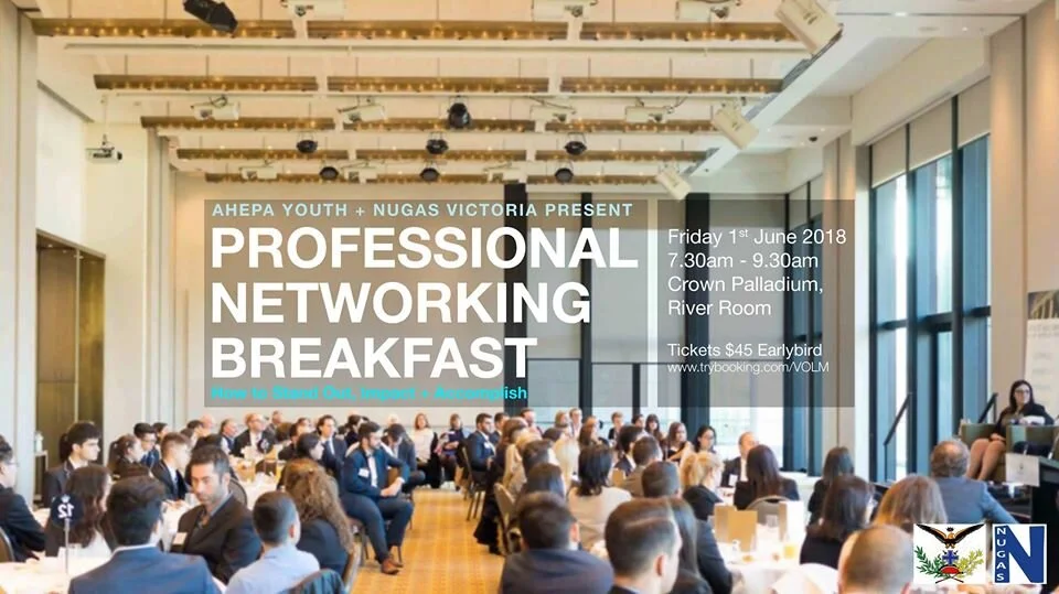 AHEPA Professional Networking Breakfast - JUNE: We gave everyone a chance to network with junior and senior professionals across a wide range of industries. We met Billy Kavaleris, Emilia Rossi, Peter Abraam and Desi Varveris! 🔥