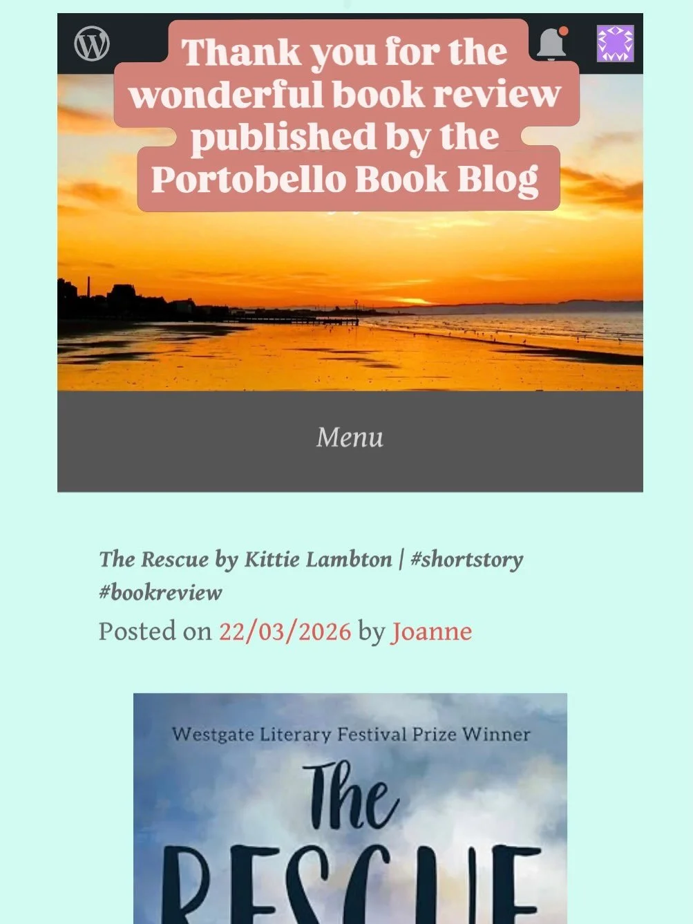 Thank you @portybelle for the wonderful #bookreview of my novella &lsquo;The Rescue&rsquo; 🛟 which is available in hardback, paperback and ebook. Read the full article in the link 🔗 

https://portobellobookblog.com/2026/03/22/the-rescue-by-kittie-l