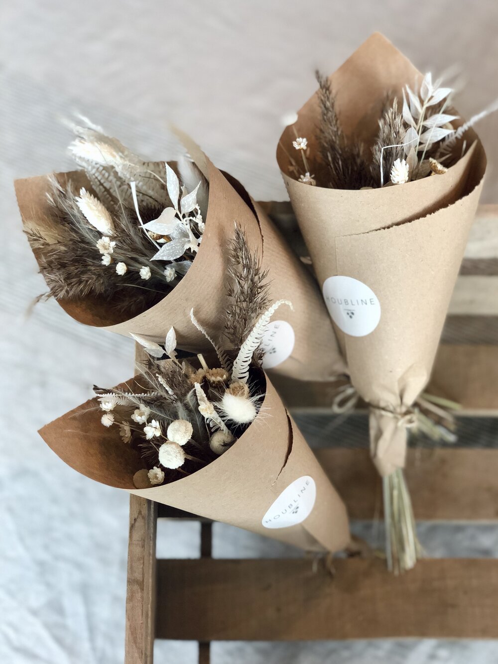 Mini bouquet nude — Houbline - Fleurs séchées et Houblon des Flandres