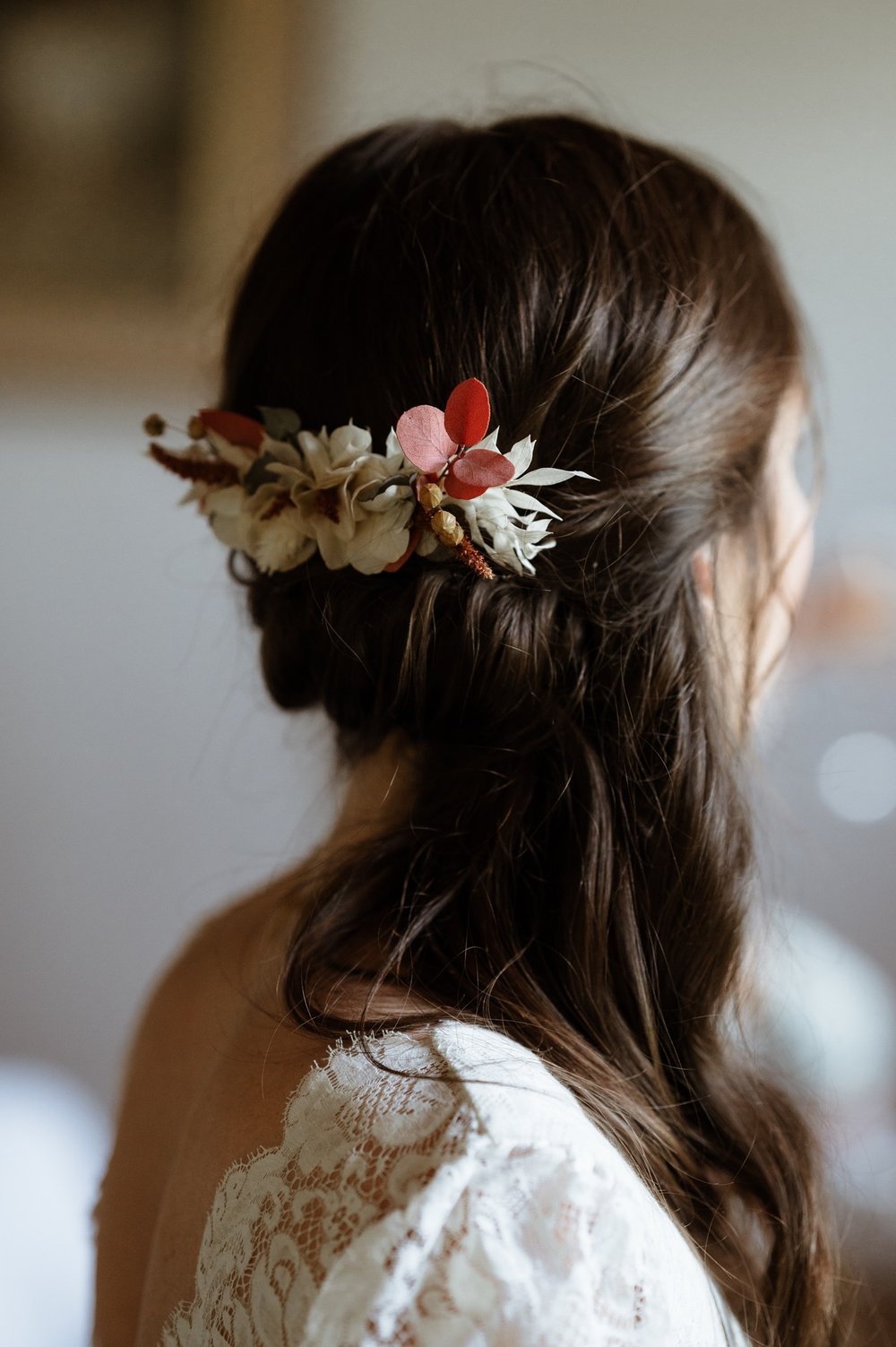 Couronne de fleurs séchées pour cheveux - mariage - Un grand marché