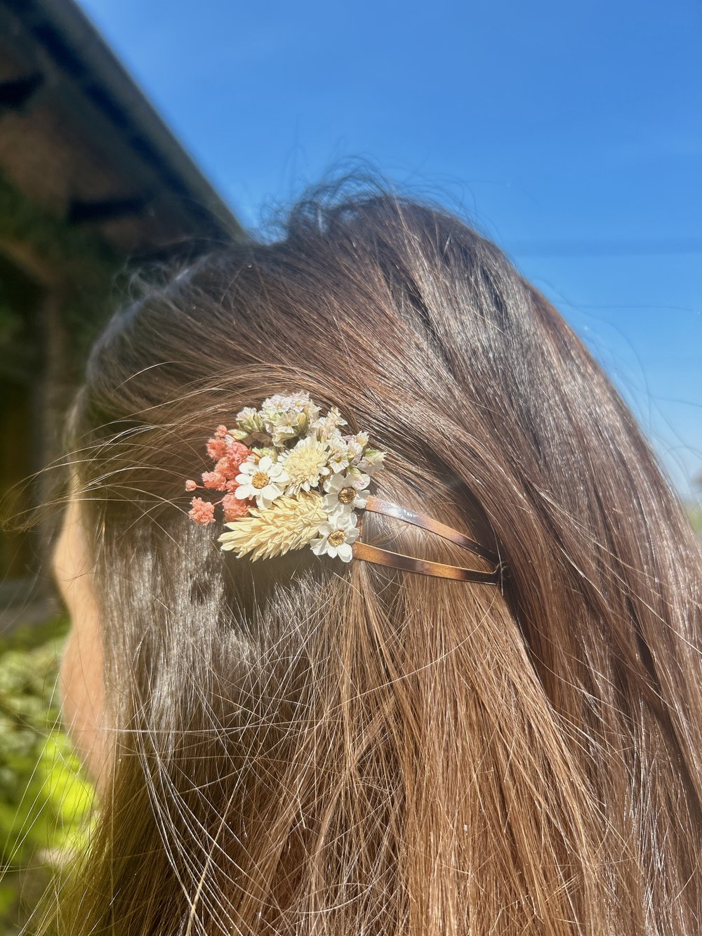 Barrette en fleurs séchées — Houbline - Fleurs séchées et Houblon des  Flandres