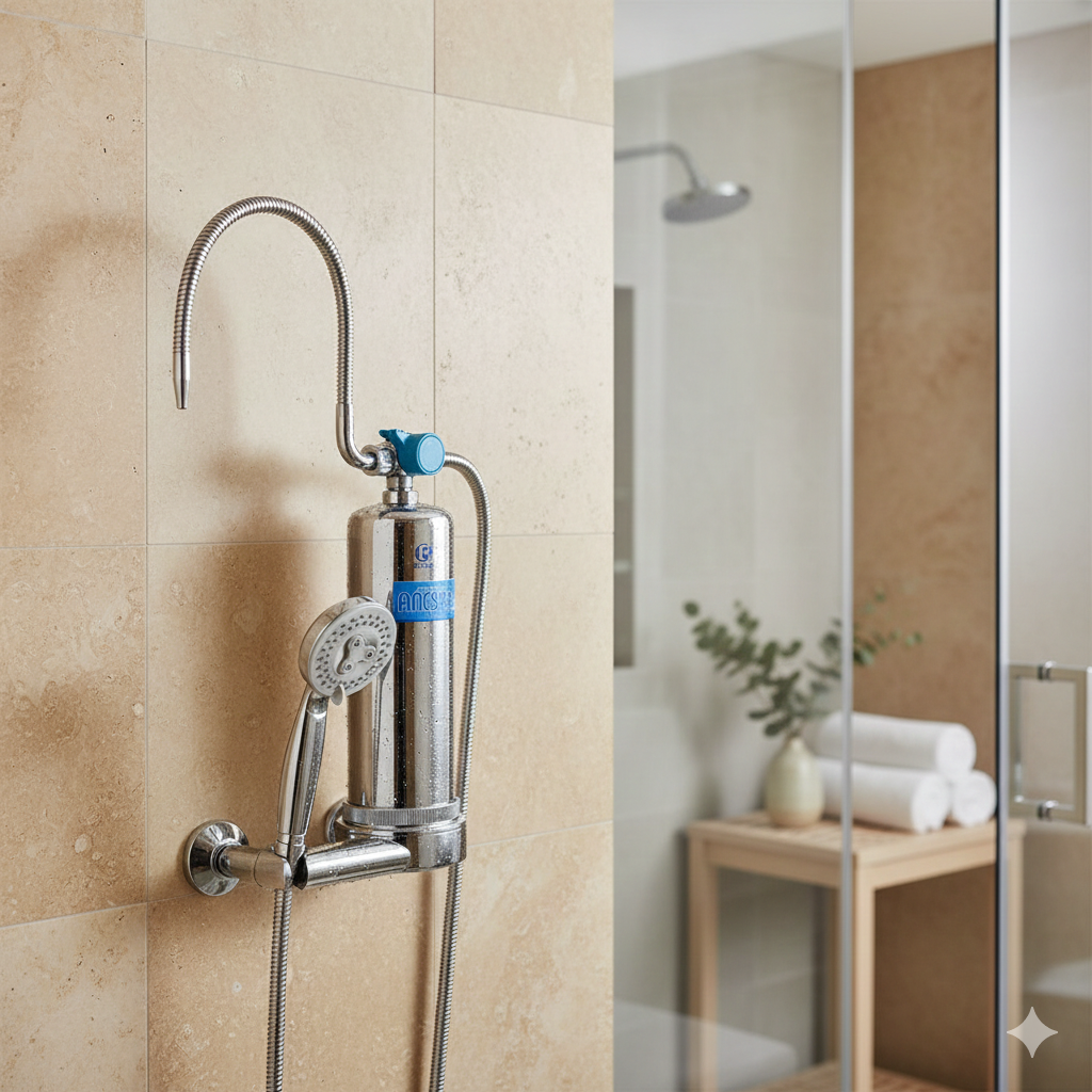 Anespa DX Home Spa system for mineral ion shower water, Enagic wellness products Europe.