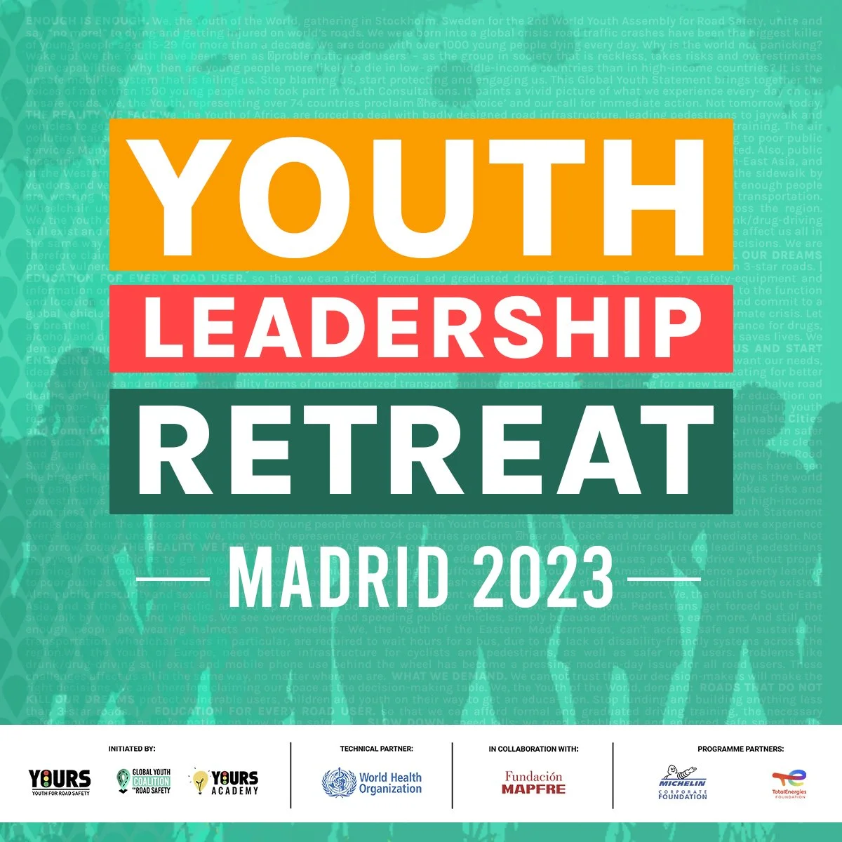 Empowering Global Youth Leaders: Madrid Retreat Unites Visionaries to Build Skills and Combat the Global Road Safety Crisis