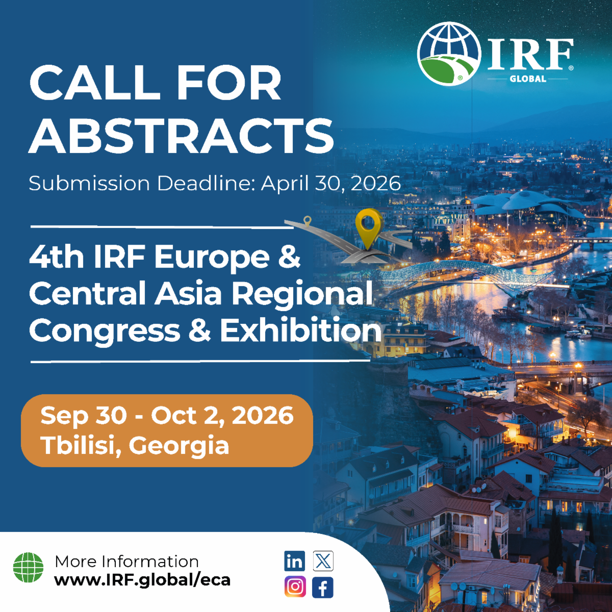 [External Opportunity: Abstract Submissions] 4th IRF Europe &amp; Central Asia Regional Congress &amp; Exhibition
