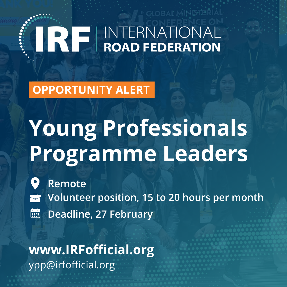 [External Opportunity: Call for Applications for Leadership Role] IRF Young Professionals Programme Leadership Team