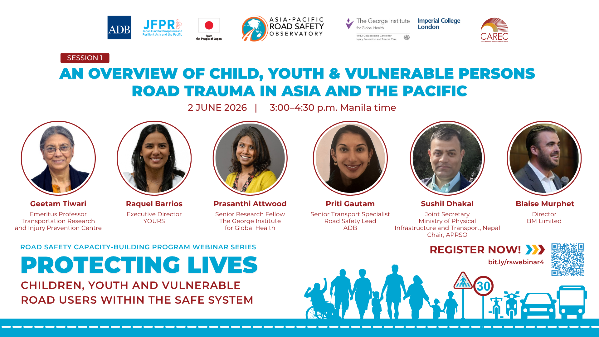 [External Opportunities: Webinar Series]&nbsp;An Overview of Child, Youth and Vulnerable Persons Road Trauma in Asia and the Pacific
