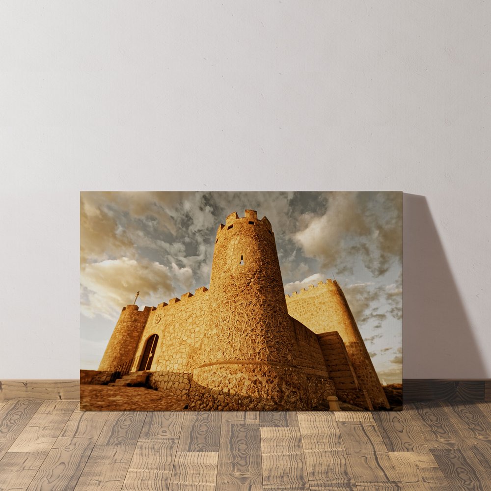 Spain: Castle of Jumilla - Medieval Castle - Photograpghy Canvas