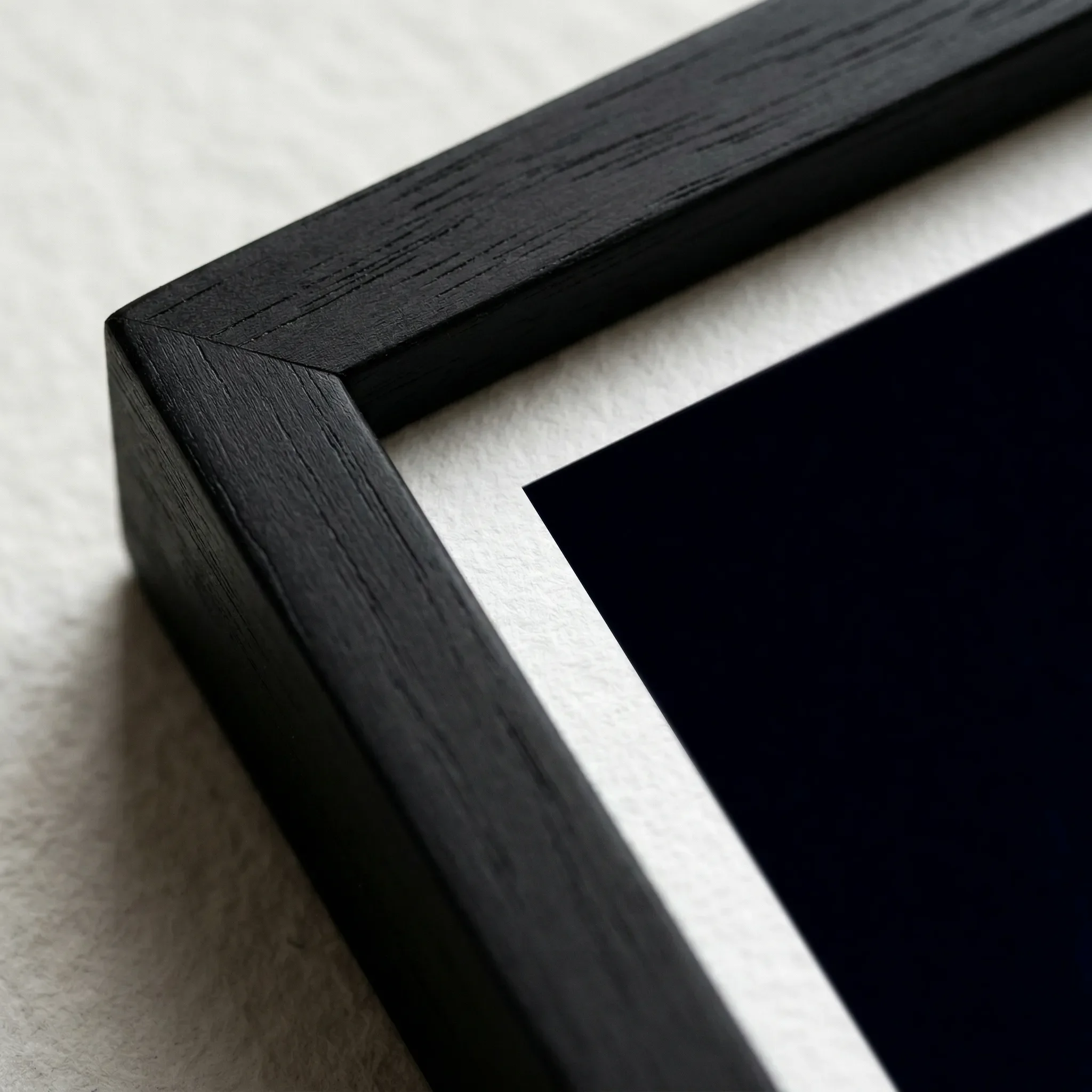 Butterfly Black Frame Micro Close up The 'Cocoon' butterfly artwork in a black wooden frame, enhancing the deep shadows and the mysterious, atmospheric mood of the piece.