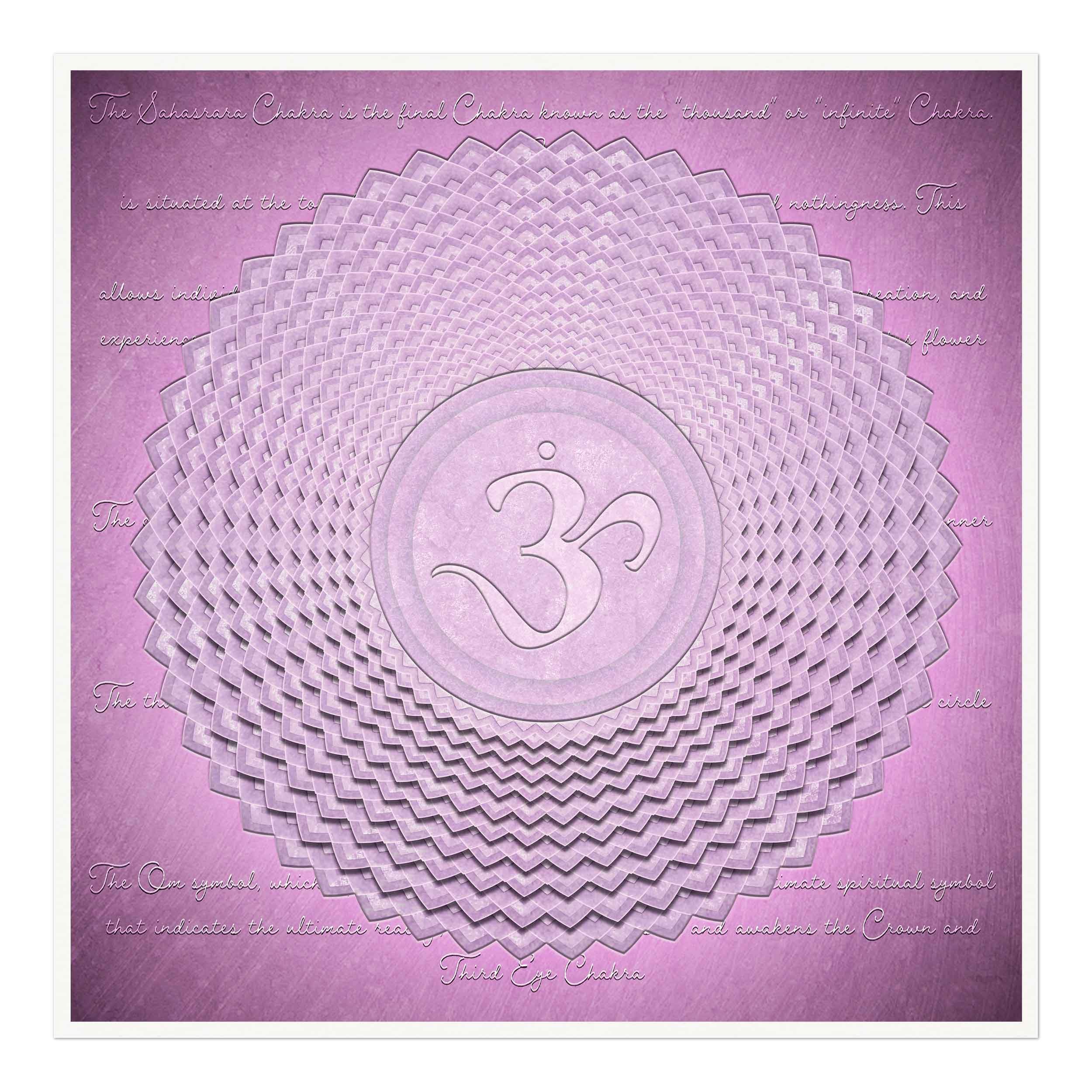 Crown Chakra print on a violet background