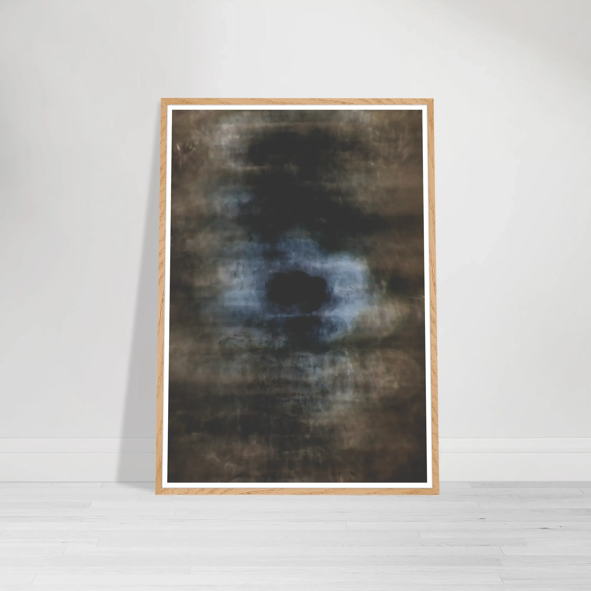 Rebirth fine art print wood frame – symbolic artwork with luminous symmetry representing soul emergence, spiritual transformation, and self-realisation