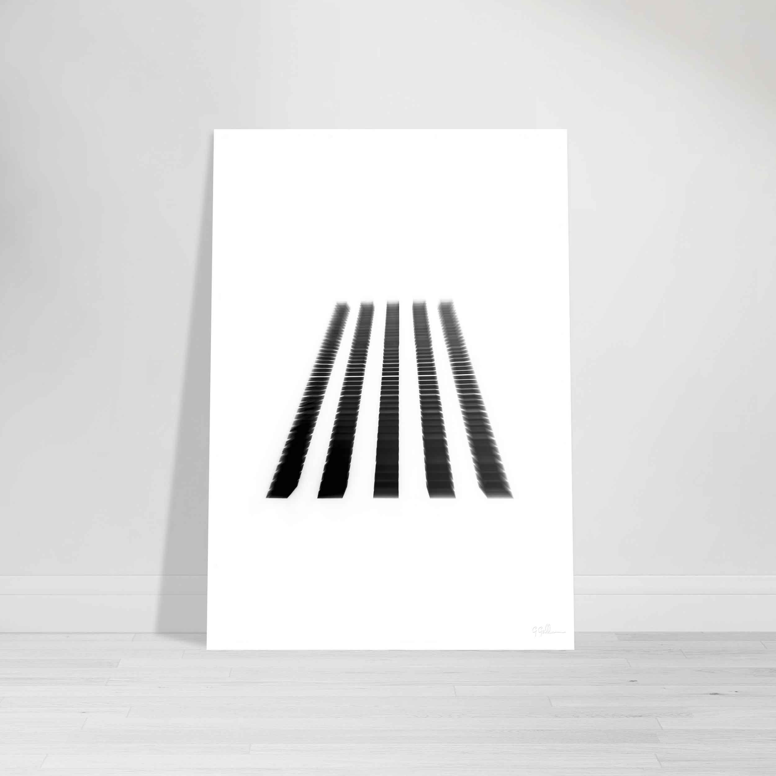 Abstract photography print of a large interior window at Tate Modern with soft light and minimalist structure.