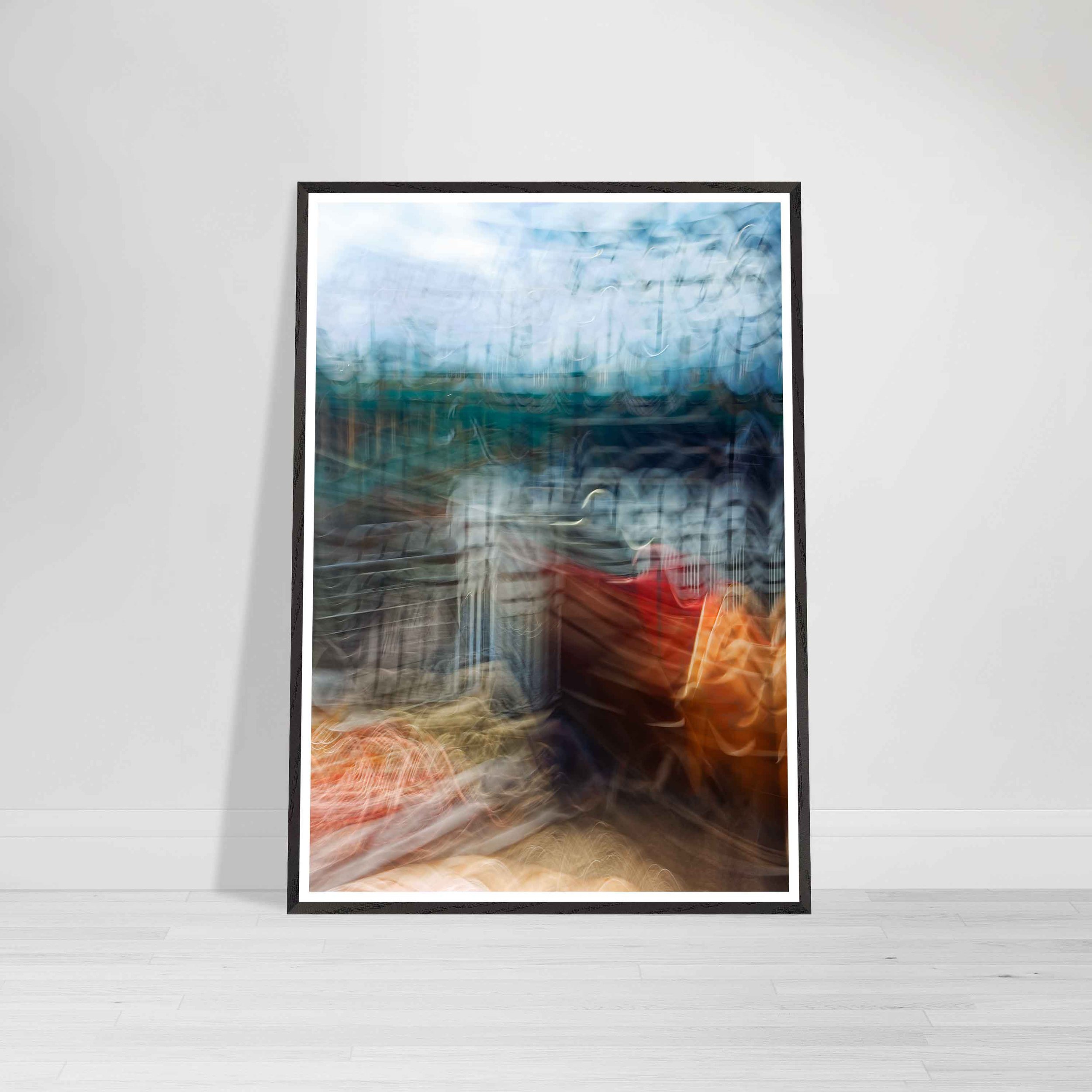 Distorted Reality fine art print – symbolic artwork with warped geometry and mirrored design reflecting perception, illusion, and awakening