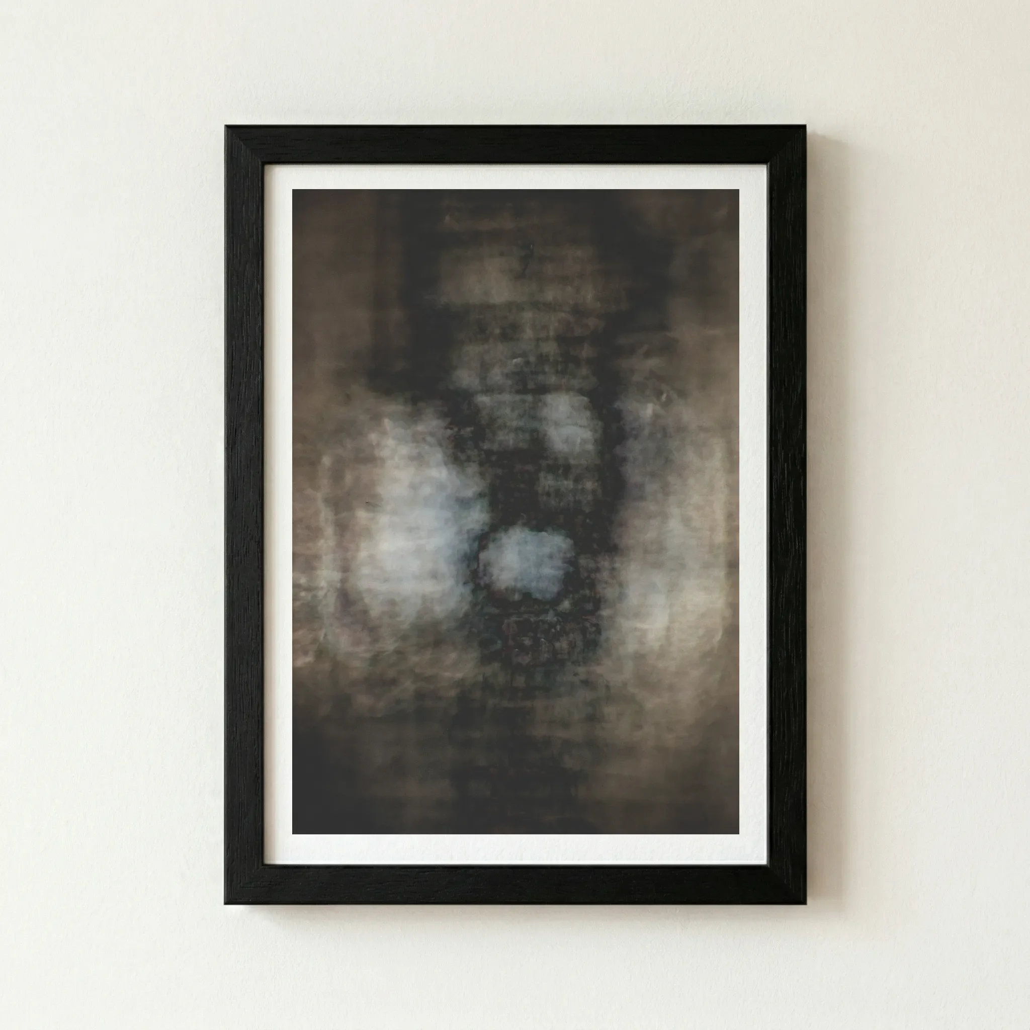 The 'Fear' print in a black wooden frame, which intensifies the dark, moody aesthetic and provides a seamless, immersive border for the shadows.