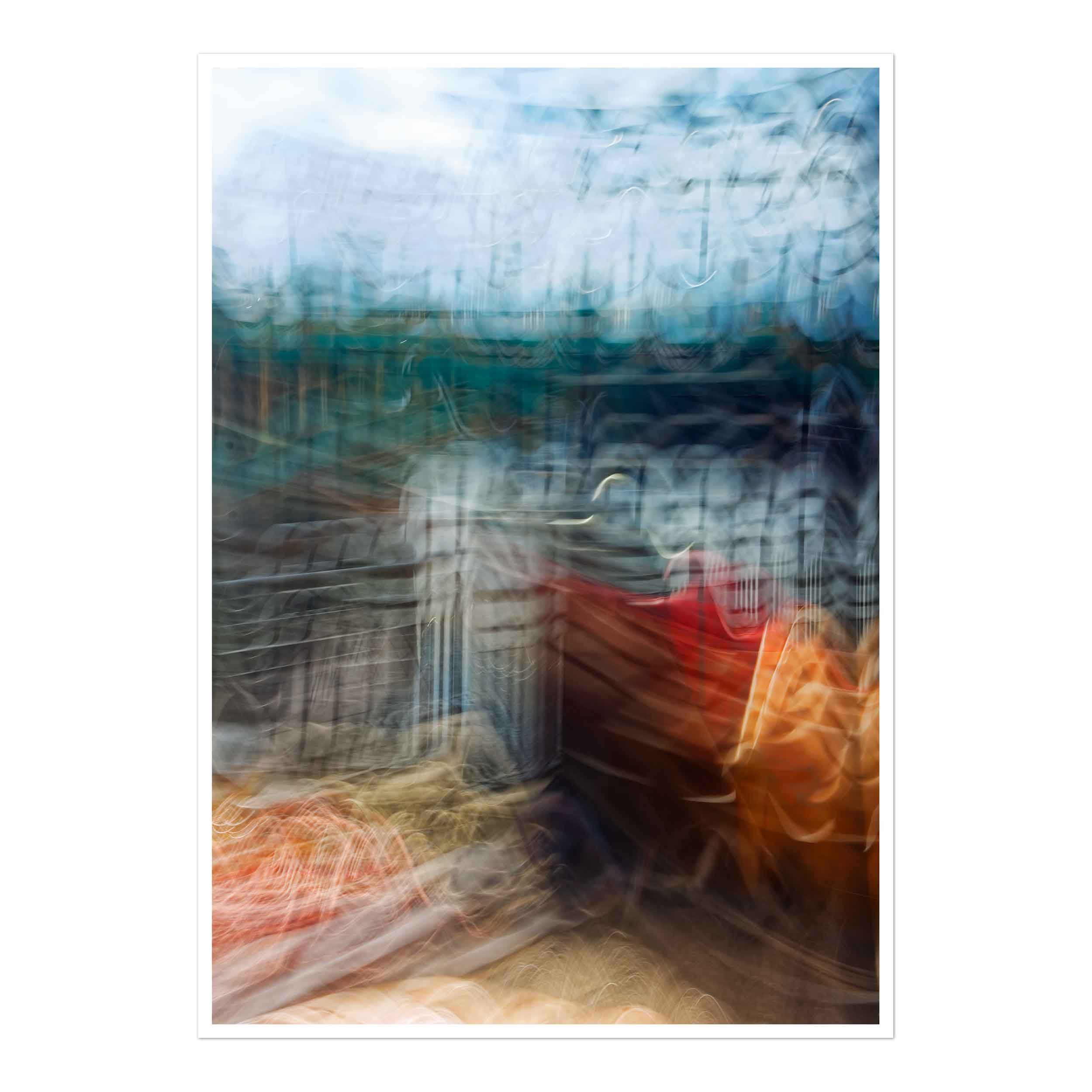 Distorted Reality fine art print – symbolic artwork with warped geometry and mirrored design reflecting perception, illusion, and awakening