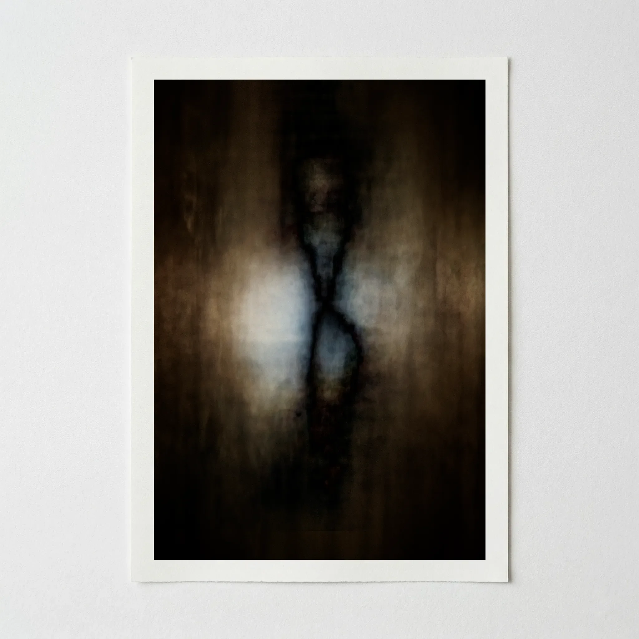 A portrait-oriented Giclée print of the 'Cocoon' butterfly on 200gsm museum-grade matte paper, showing the soft-focus, painterly textures.