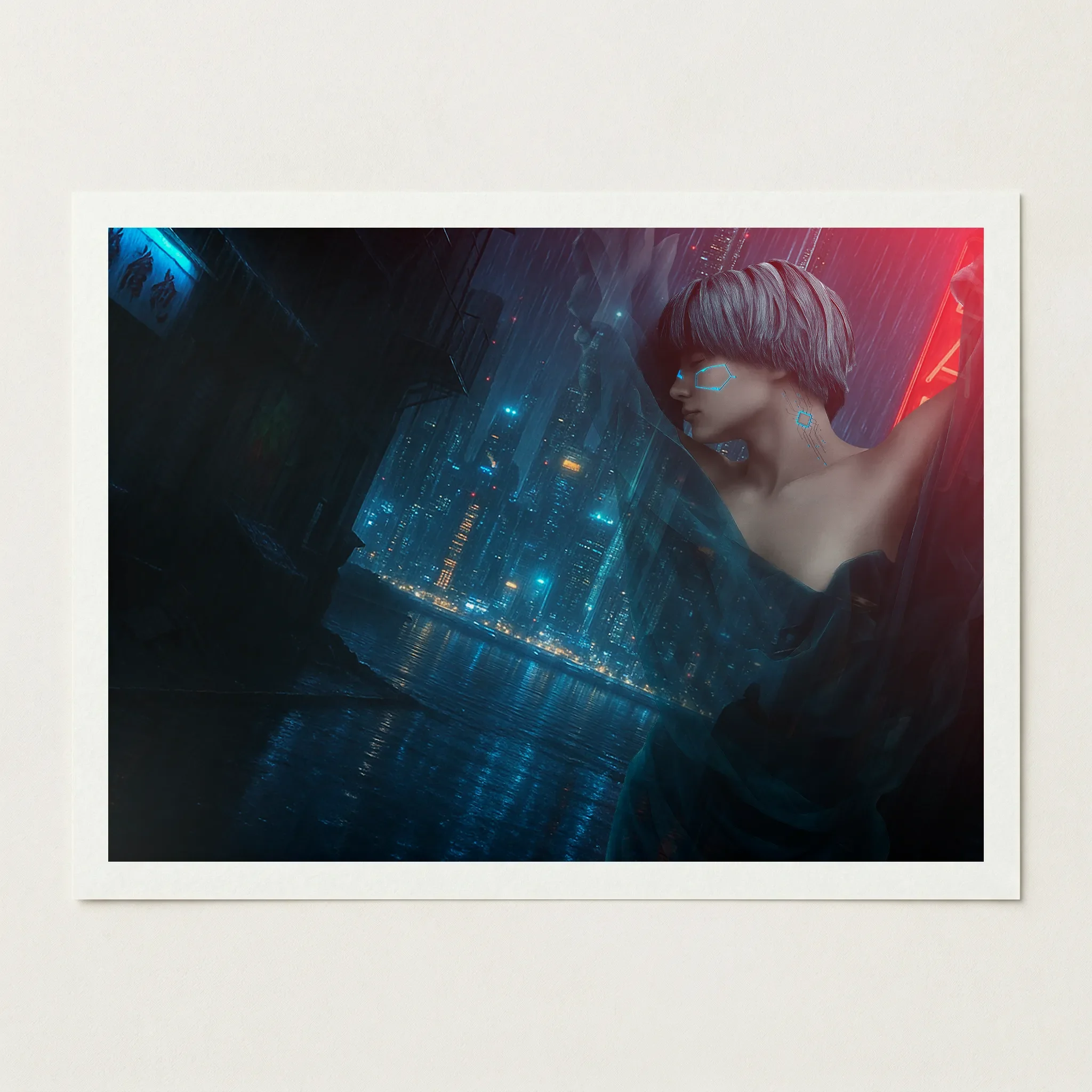 Heavy Rain – Cyberpunk Digital Fine Art Print
