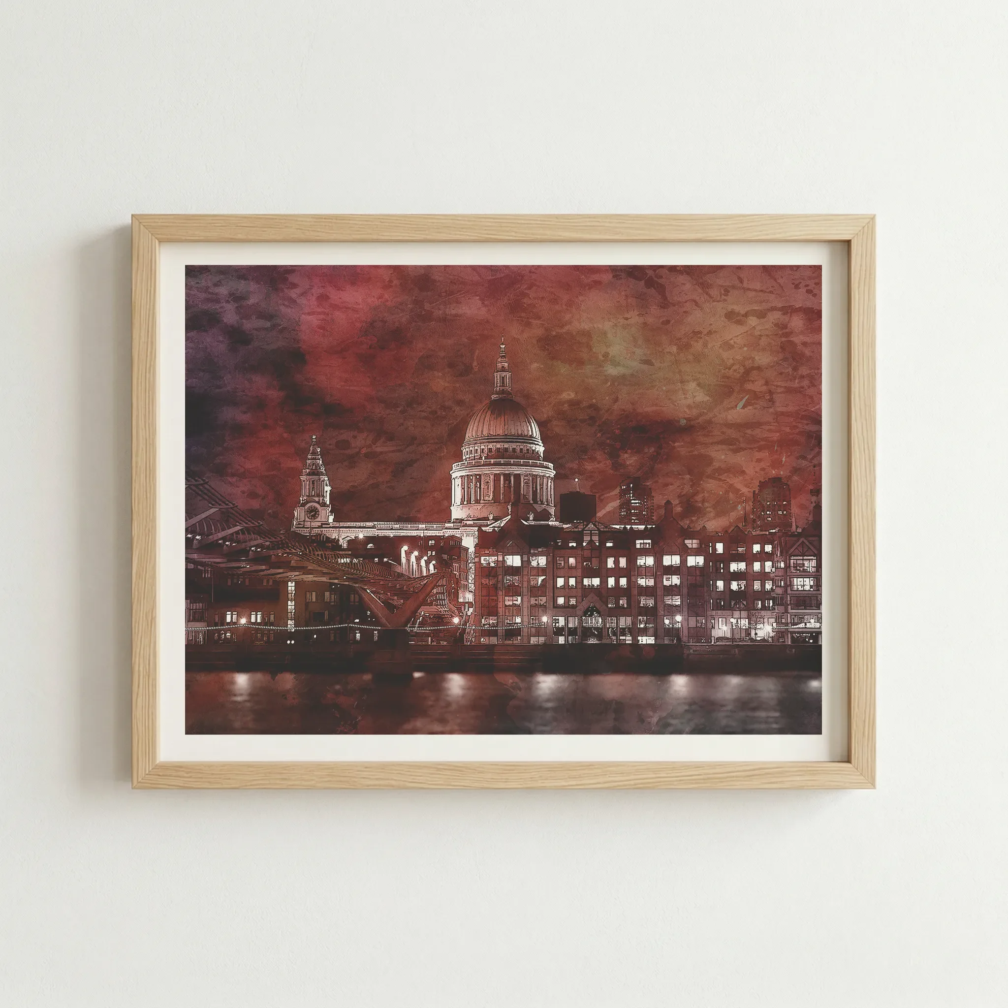 The remembrance print in a natural wood frame, adding a layer of organic warmth to this powerful historical tribute.