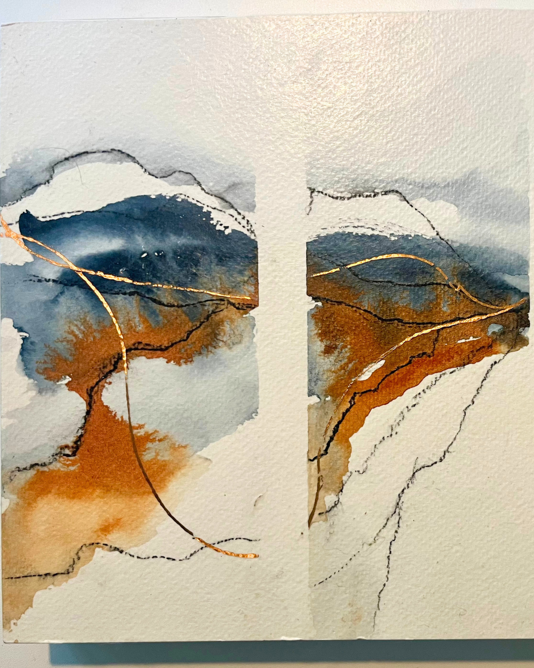 Copper Veins I and Copper Veins II by Celeste Fleming