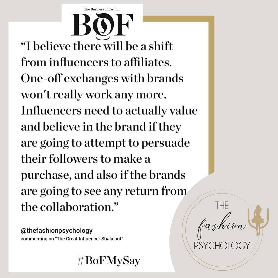 Consumer behaviour will change following Covid-19. For influencers, one-off collaborations with brands won't be enough to persuade shoppers to make a purchase. More meaningful collaborations will be a must. What do you think?  @bof  #influencermarket