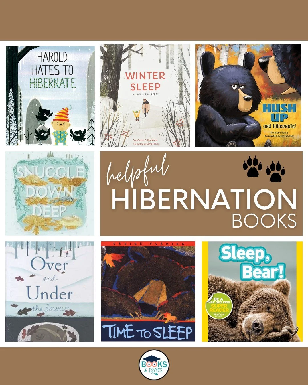 Who else is ready to tuck in, get cozy, and hibernate with a good book? 🐻📚✨

Here are a few hibernation recommendations!

🐻 Harold Hates to Hibernate - Vern Kousky 
🐻 Winter Sleep: A Hibernation Story - Sean Taylor (on Epic)
🐻 Hush Up and Hibern